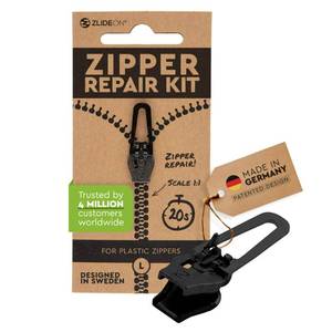lot 67 image: Zlideon Zipper Repair Kit for Plastic Zippers - 1pcs, Black (L5)  Instant Zipper Pull Replacement Slider for Kids�� Clothing, Sportswear, Duvet Covers, Backpacks  Easy to Install  Made in Germany - Retail $14