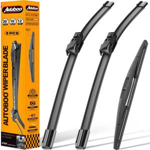 lot 69 image: AUTOBOO 2616 Windshield Wipers with 12 Rear Wiper Blade Sets Replacement for Subaru Crosstrek Impreza 2018 2019 2020 2021 2022 2023-Original Factory Quality (Pack of 3) - Retail $19