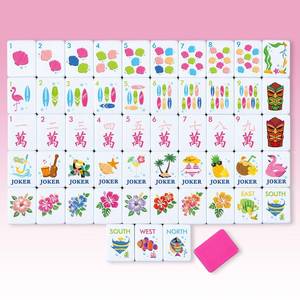 lot 85 image: Arrowbash 160 Pcs Coastal Mahjong Set 1.2 Inch Summer Coastal American Mahjong Tiles Set Pink Melamine Hand Carved Pattern for Adult Mah Jong Tabletop Games Mah Jong Lovers Tiles Only - Retail $114