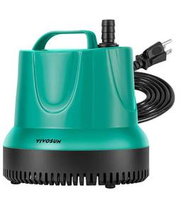 lot 88 image: VIVOSUN 1150GPH 100W Submersible Pump for Fish Tank, Pond, Aquarium, Hydroponic Systems with 5ft Power Cord Blue - Retail $33