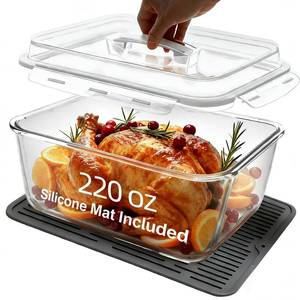 lot 99 image: Susukkie Extra Large Glass Storage Containers with Lids 220oz6500ml28cup - Retail $31
