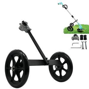 lot 108 image: String Trimmer Wheel Attachment, 20 Adjustable Height String Trimmer Support Wheel w 0.98-1.34 Shaft Tube for Gas String Electric Brushcutter - Retail $40