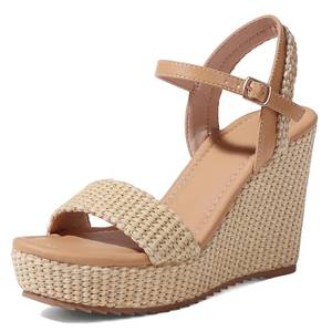 lot 112 image: Pre Owned mikarka Womens Espadrille Wedge Sandals Ankle Strap Platform Open Toe Wedges - Stylish High Heel Dressy Summer Wedges for Women, Inspired by Espadrilles 7 - Retail $50