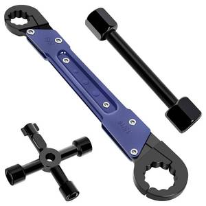 lot 126 image: Wonfly Plumbing Tools, Angle Stop Wrench Angle-On Wrench kit, Professional Plumbers wrench Angle Stop Removal Tool for Installing New Compression Angle Stop and Removing the Compression Ring
