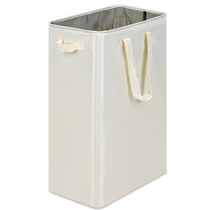 lot 144 image: efluky Slim Laundry Basket, Narrow Laundry Hamper with Handles, Collapsible Dirty Clothes Hamper, Tall Laundry Bin for Laundry Room, Dorm and Bedroom, 19.8 Gallon (75L) Beige - Retail $22