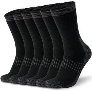 lot 154 image: Time May Tell Mens and Womens Merino Wool Hiking Cushioning Socks For Outdoor Wool-Socks-For-Men 3 Pack (Black(3 Pairs) US Size 9-13 - Retail $13