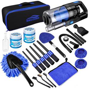 lot 179 image: 17pcs Car Detailing Kit Interior Cleaner, Car Interior Cleaning Kit with Handheld Car Vacuum, Car Detailing Brushes, Windshield Cleaning Tool, Car Cleaning Supplies, Car Accessories for Men, Women - Retail $31