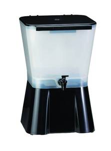 lot 188 image: TableCraft H953 3-Gallon Beverage Dispenser Black And Clear - Retail $50