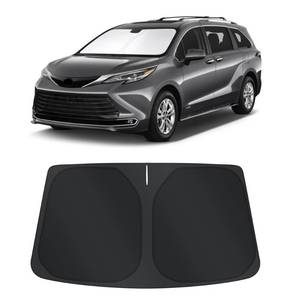 lot 191 image: TINGLU Sun Shade for Toyota Sienna Mini Van 2021-2024 2025 2026 Accessories Windshield Sun Shade Window Shade UV Rays Protection Sun Visor Cover with Steering Wheel Sunshade Storage Bag - Retail $10