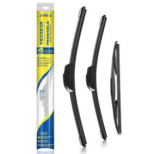 lot 194 image: 3 Pack Windshield Wiper Blades Compatible With 2003-2009 Honda Element  2009-2014 Nissan Cube Original Factory Quality Front Rear Wipers Blade Set for My Car - 20 20 12 - Retail $17