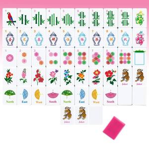 lot 991 image: Arrowbash 160 Pcs Mini Mahjong Tiles Set 1.2 Inch Tiles American Mahjong Game with 8 Different Patterns Mah Jong Block Set for Mahjongs Lovers(Flowers Birds) - Retail $104