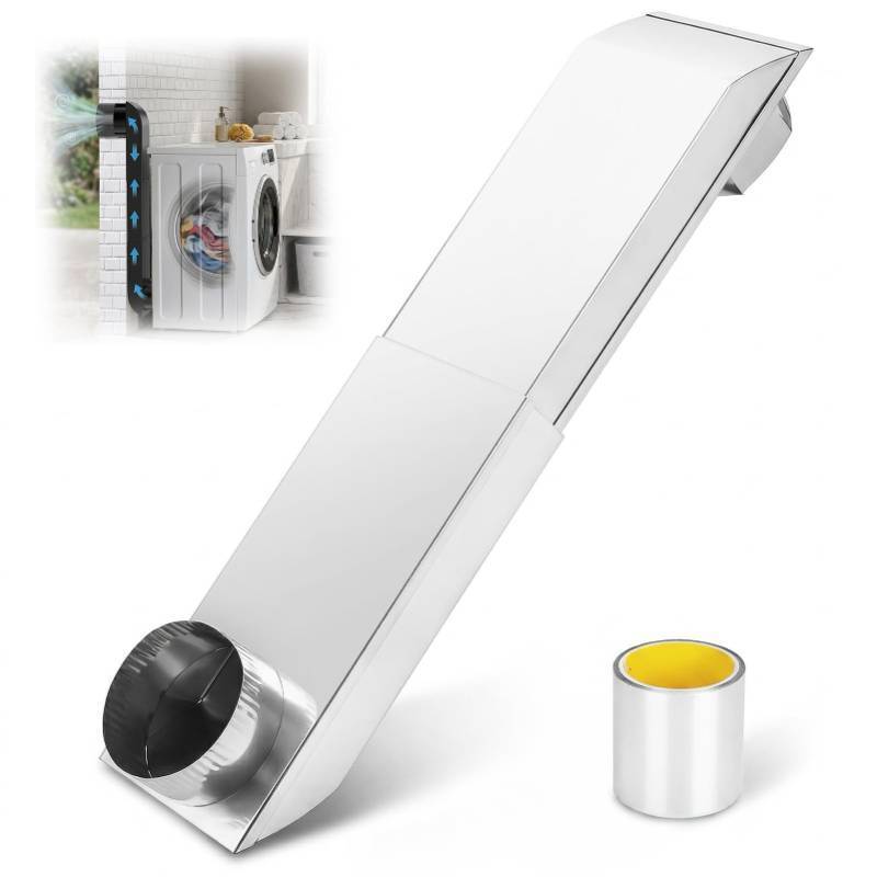 lot 63820 image: 12-19 Telescoping Dryer Vent Periscope Kit, 304 Stainless Steel Adjustable Flat Vent for Tight Spaces, Universal 4 Fit with Aluminum Foil Tape Included - Retail $79
