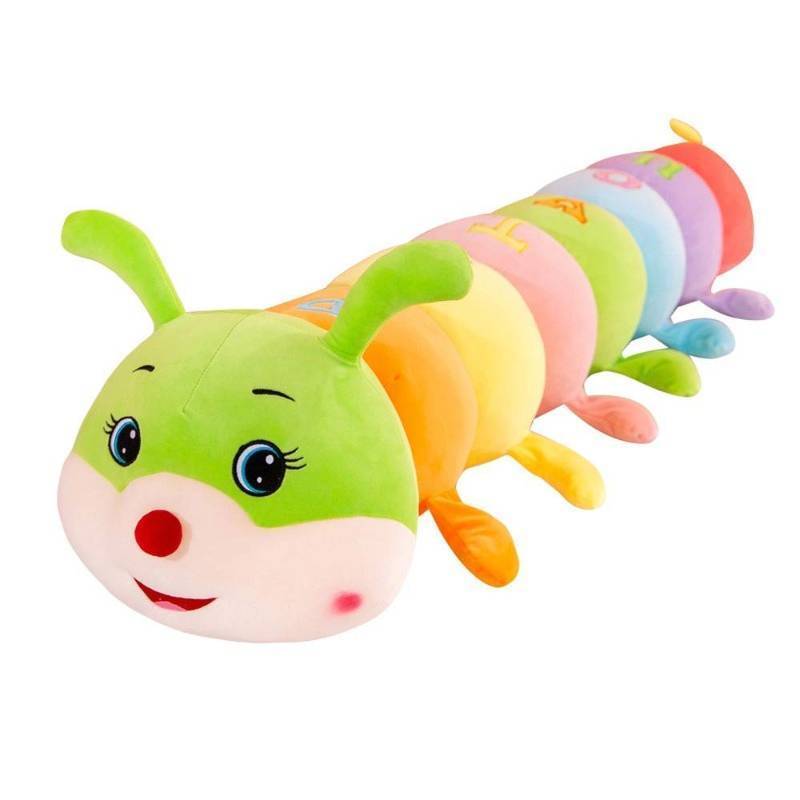lot 58669 image: Multicolor Caterpillar Stuffed Animal Big Hugging Pillow Cute Plush Soft Pillow Doll,Giant Plush Toy,Gifts for Girl Boy Babies Birthday (43.3inch110cm) - Retail $40