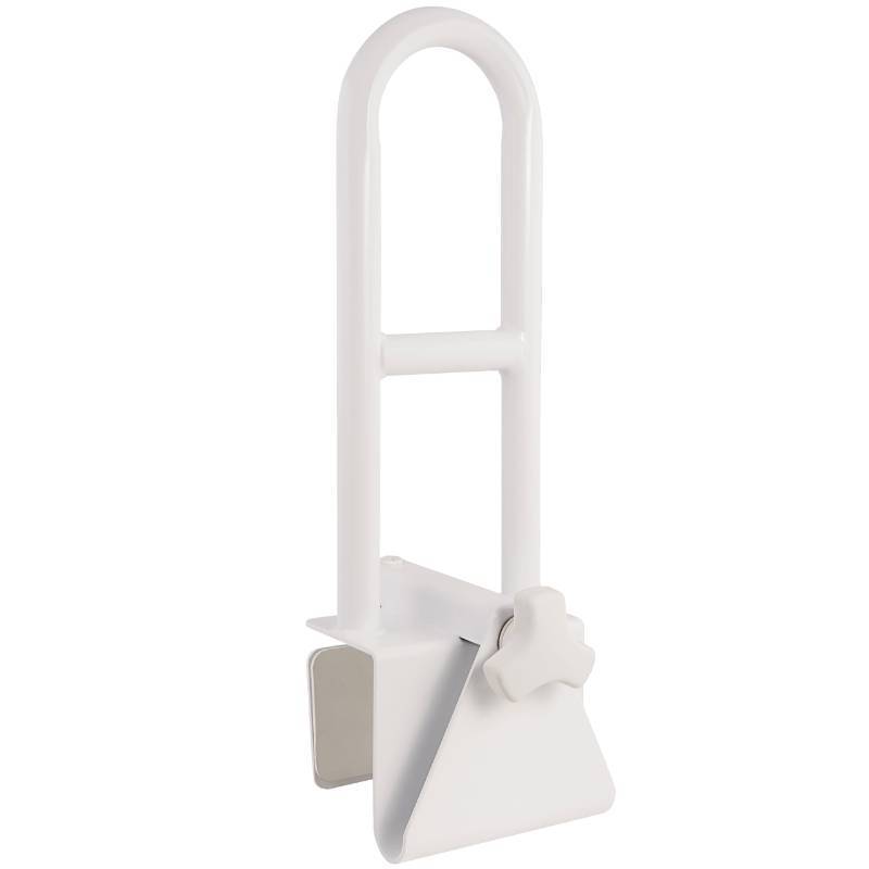 lot 46802 image: Medical Secure Bathtub Safety Rail, ADA Compliant Shower Grab Bar Handle for Elderly and Disabled, Secure Locking Tub Clamp, 300 lbs - Retail $43