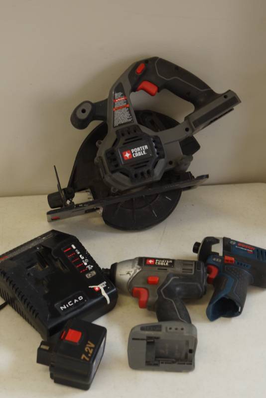 lot 15 image: Cordless Power Tool Lot- Saw- Impact- Charger