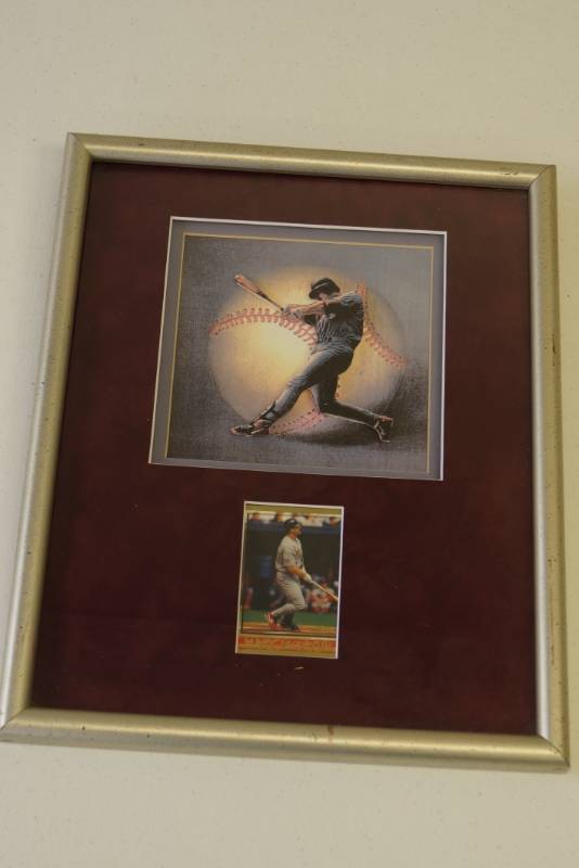lot 67 image: Framed Mark McGwire Baseball  Picture and Card