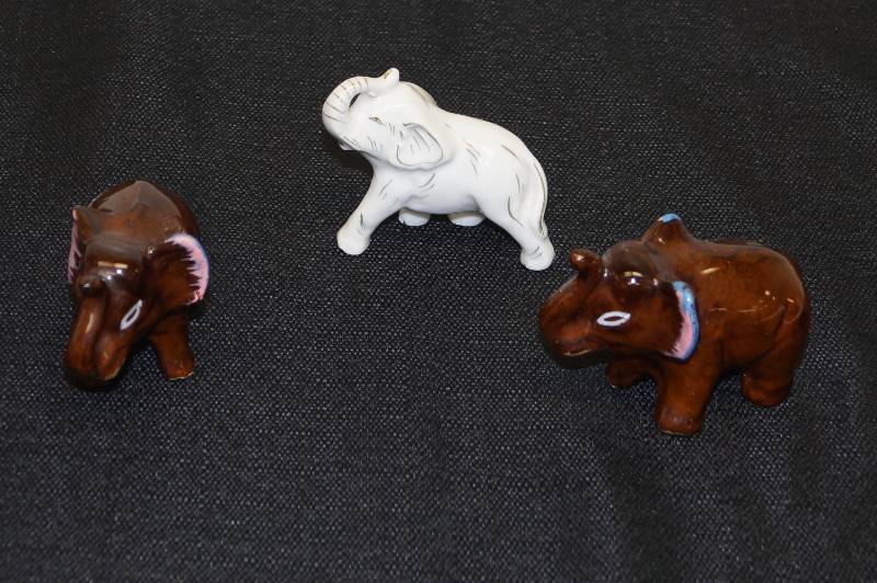 lot 104 image: Ceramic Elephant Lot- Cute and LUCKY