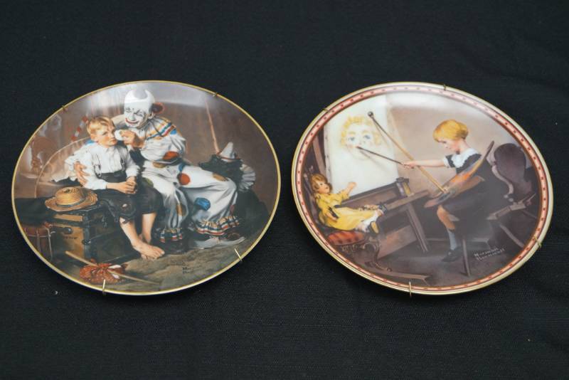lot 106 image: Norman Rockwell Numbered Collector Plate Lot of 2