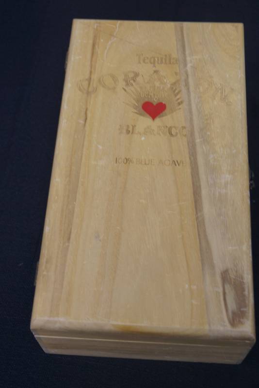 lot 111 image: Wood Tequila Box- Corazon