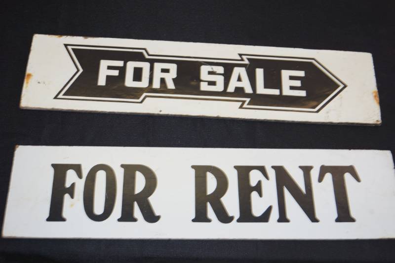 lot 114 image: Wooden Type Signage-  For Rent  For Sale