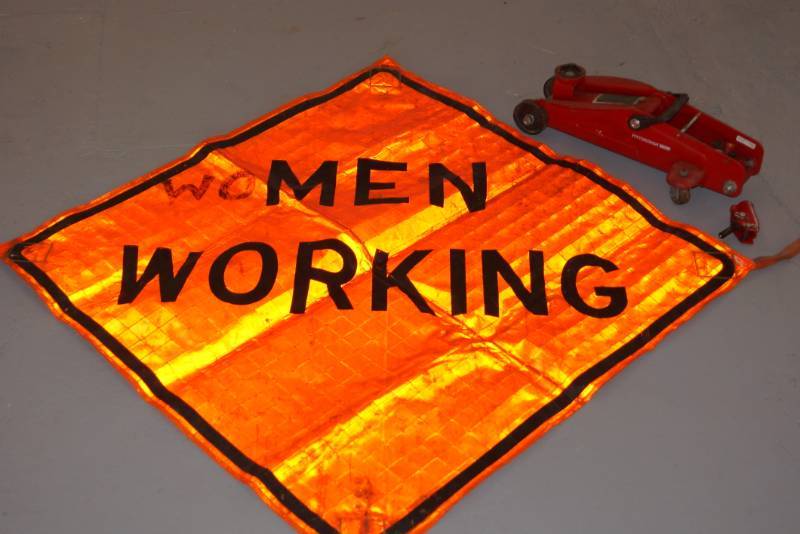 lot 140 image: Men Working Vinyl Sign with Bonus Jack