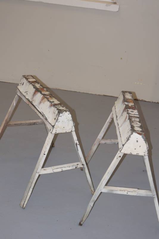 lot 141 image: Folding Metal Saw Horse Set