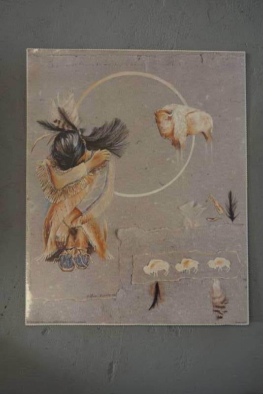 lot 184 image: Native American Poster  Indian Prayer with White Buffalo  By Louise Bussiere