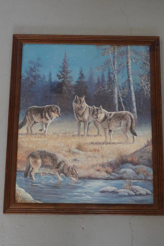 lot 187 image: Wolves Framed Art Print By M. Caroselli
