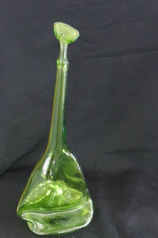 lot 193 image: COOL  Unique Melted and Stretched Green Vase