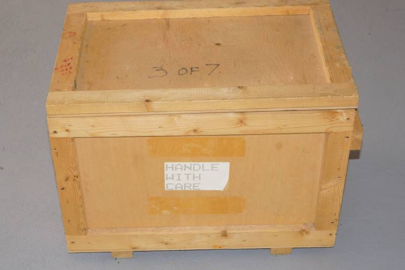 lot 204 image: Wood Shipping Crate with Thick Foam