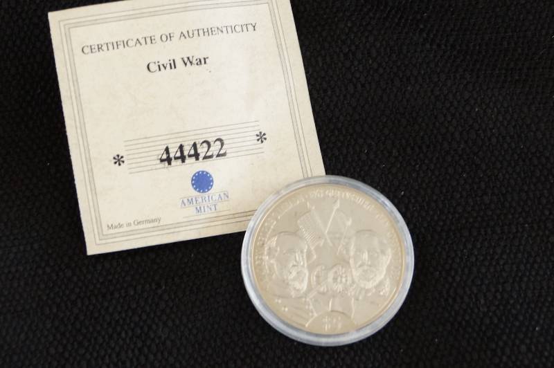 lot 216 image: 1999 minted- $5 Civil War Commemorative Coin-  Gettysburg
