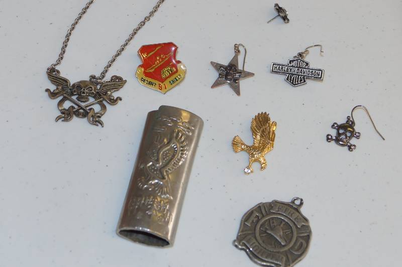 lot 223 image: Jewelry  Harley Davidson, Skulls, Eagles and More