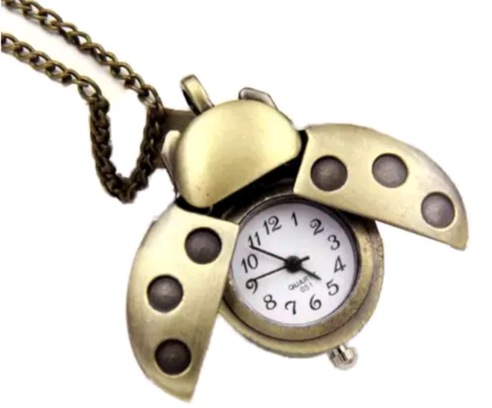 lot 255 image: Adorable  Lady Bug Pocket Watch  Necklace  NEW