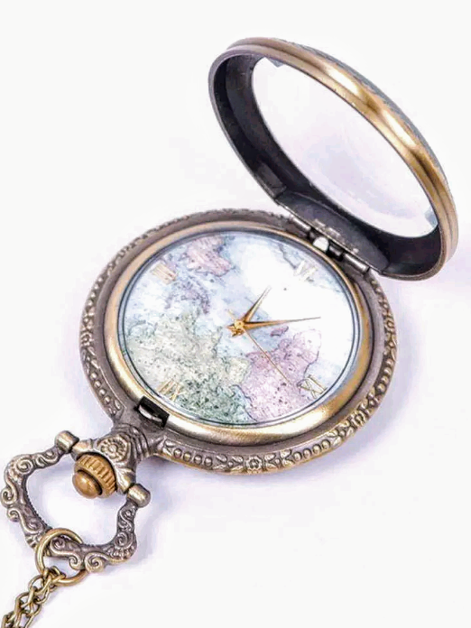 lot 260 image: NEW World Map Pocket Watch  32 Chain