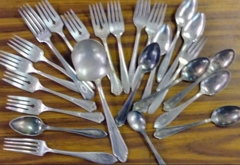 lot 340 image: Random Vintage Flatware-  Spoons Forks and More- Various Markers and Patterns   Come Check Them Out