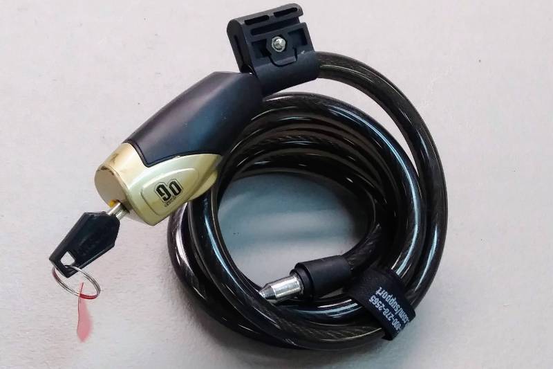 lot 342 image: Coil Type Cable Lock and Key- Cycles-Bikes- Anything