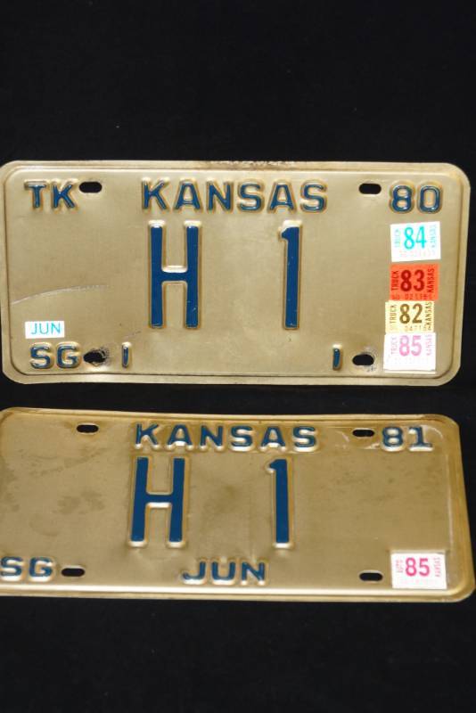 lot 305 image: 1980 1981 Kansas Vanity License Plates- H 1