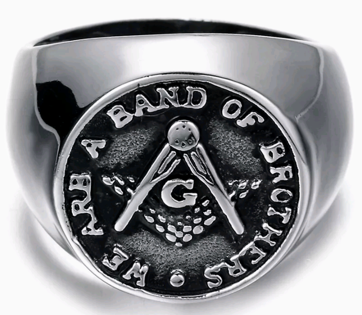 lot 272 image: Size 10  Rhodium Plated Masonic Ring