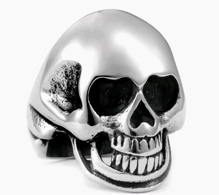 lot 284 image: AWESOME   Tibetan Silver Skull Ring  Size 12