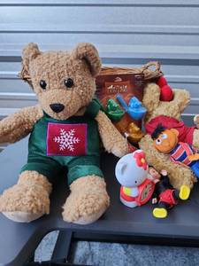 lot 203 image: Mixed Toy Lot Stuffed Animals Figures Disney Lion King Hallmark Hello Kitty Donald Duck