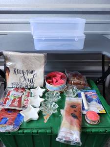 lot 219 image: Mixed Lot Party Supplies Novelties Home Decor Items Grow Snow Tote Dishes