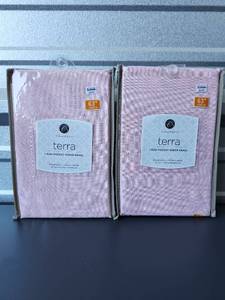 lot 222 image: Cambria Terra 1 Rod Pocket Sheer Panel 50 x 63 Inch Set of 2
