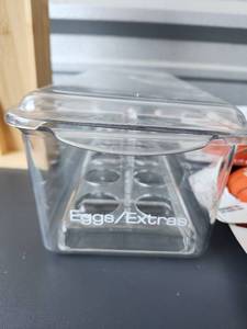 lot 227 image: Clear Plastic EggExtras Storage Container with Lid