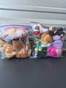 lot 256 image: Lot of Small Stuffed Plush Animal Figures in 2 Bags