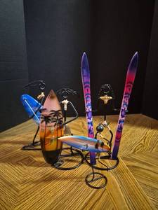 lot 280 image: Water Sports Decorative Display Set with Skis, Surfboards and Figurines