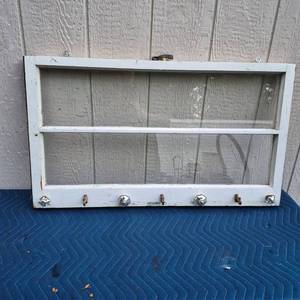 lot 402 image: Refurbished Window Frame with Hooks - 35 x 20.5