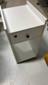lot 272 image: White Bedside Table with Drawer and Shelf