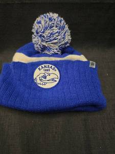 lot 1301 image: Top of the World Kansas Jayhawks Knit Beanie with Pom