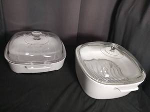 lot 60259 image: Corning Ware MW-A-10 Microwave Browning Dish Set 2-Piece