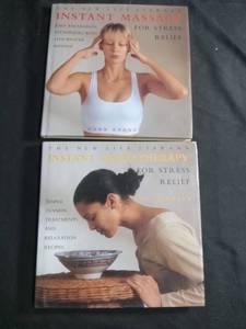 lot 60264 image: 2 Books Instant Massage for Stress Relief by Mark Evans  Instant Aromatherapy for Stress Relief